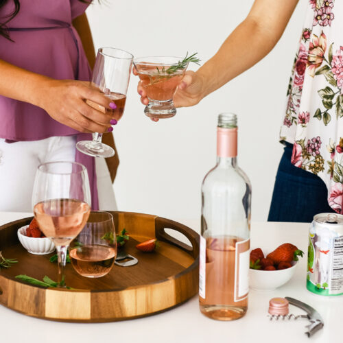 Image of ladies drinking pink wine