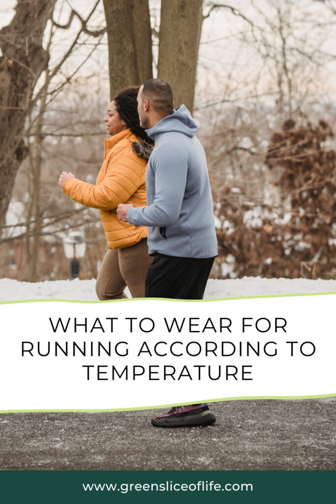 Pinterest Pin for What to wear running according to temperature