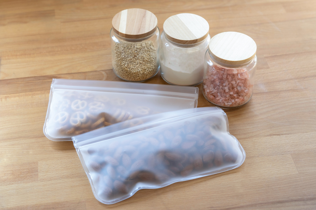 Silicone Bags and glass jars